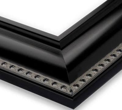 Custom Black Beaded Edge Wood Picture Frame