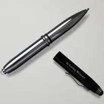 Black and Silver Luxury Pen with Stylus and Flashlight