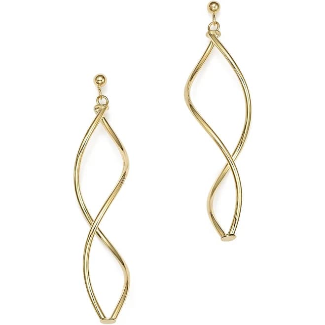 Bloomingdale's 14K Yellow Gold Double Twisted Drop Earrings
