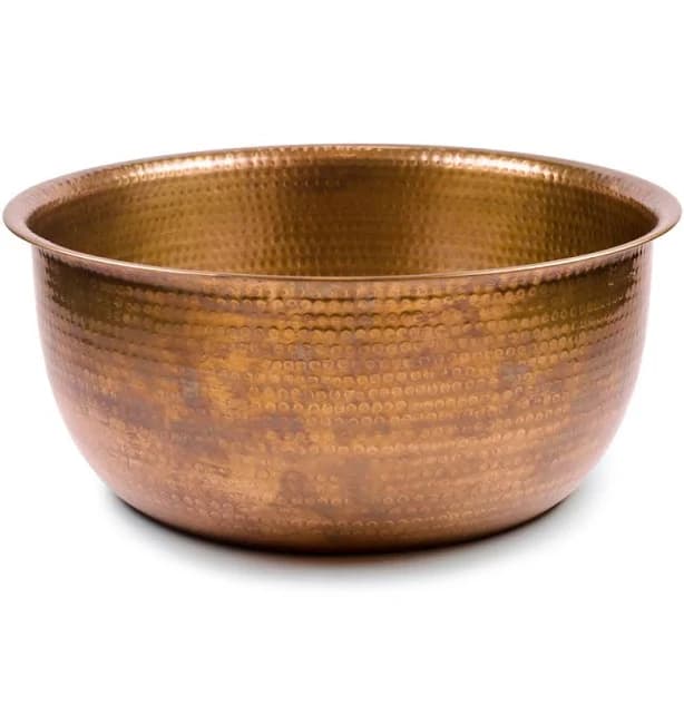 Portable Hammered Copper Pedicure Bowl