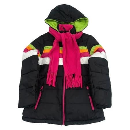 Rothschild Girls' Hooded Winter Ski Coat Jacket with Scarf