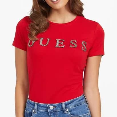 Women factory Pepper Rhinestone Logo Tee