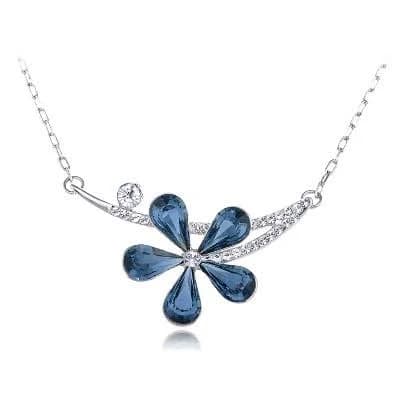 Alilang Crystal Rhinestone Flower Necklace
