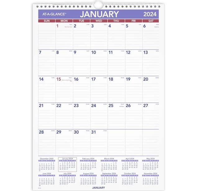 AT-A-GLANCE Monthly Wall Calendar PM228