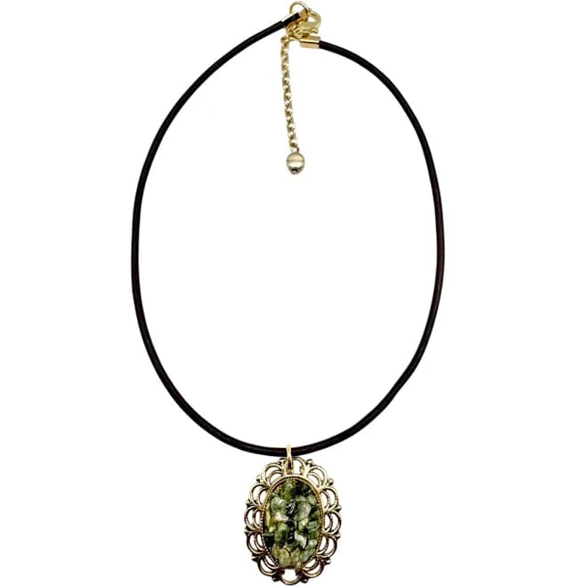 Handmade Green Stone Cord Choker