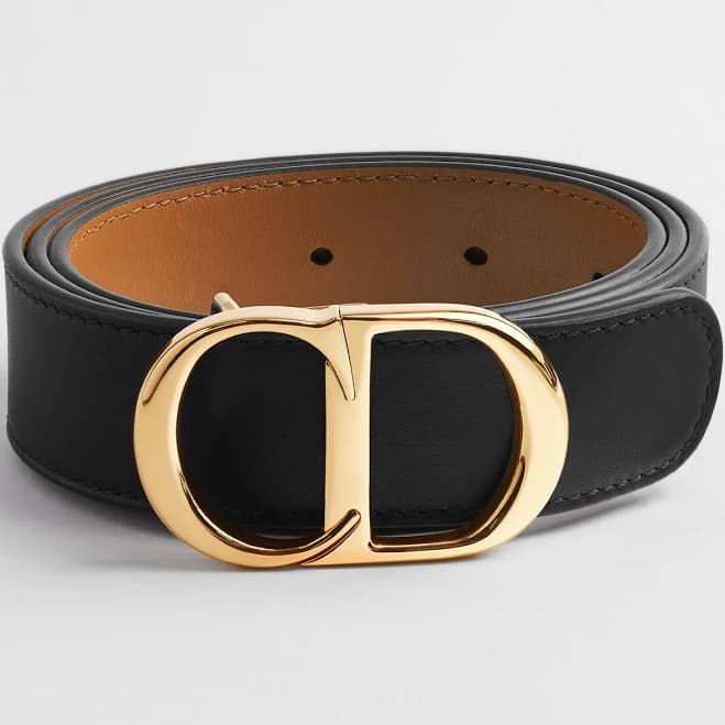 Dior Women's Reversible CD Icon Calfskin Belt