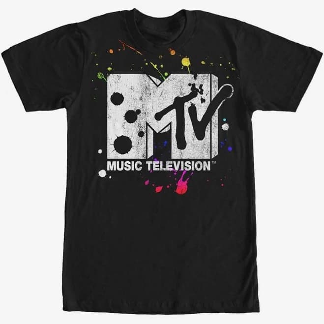 MTV Paint Splatter Logo Graphic T-Shirt