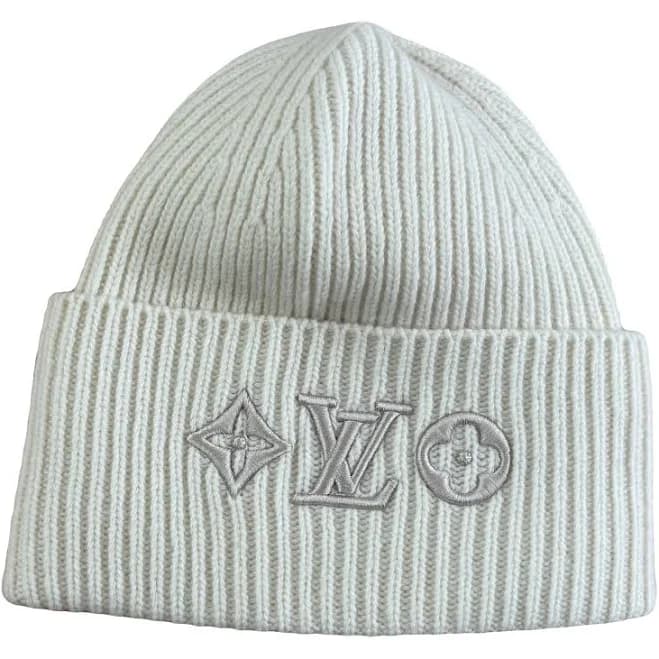 LOUIS VUITTON White Wool LV Headline Beanie - One Size