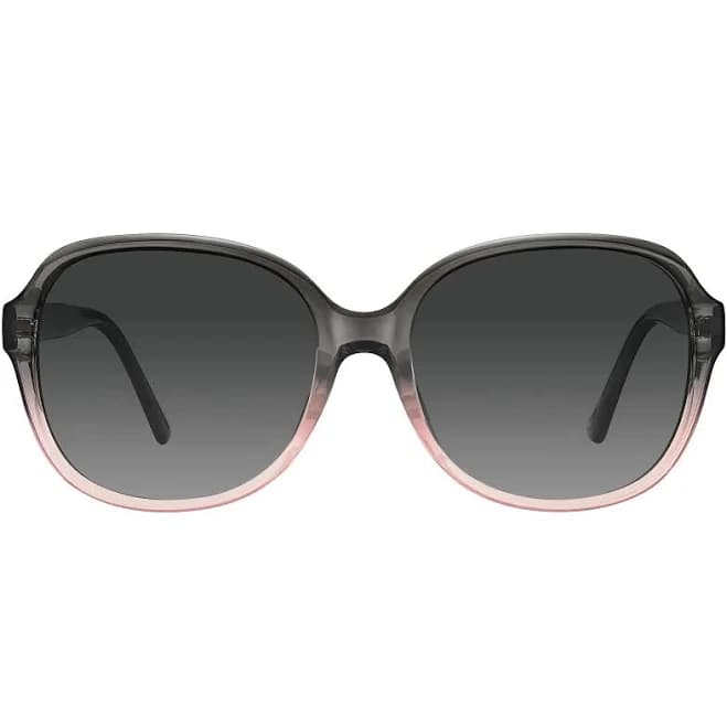 Clear Grey Frame with Gradient Grey Lenses Acetate Square Sunglasses