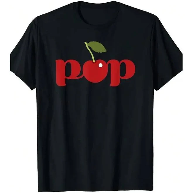 Men's Casual Cherry Pop Graphic Short Sleeve T-Shirt