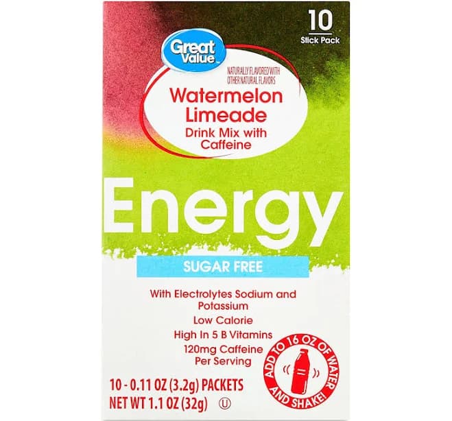 Great Value Watermelon Limeade Energy Electrolyte Drink Mix