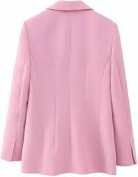 Blazer largo rosa para mujer, chaqueta casual de manga larga, para boda, fiesta, P : Ropa, Zapatos y Joyería - Amazon.com