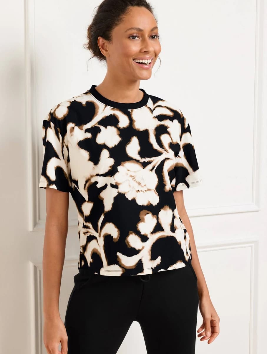 Talbots Women's Petite Lightweight Stretch Boxy T-Shirt