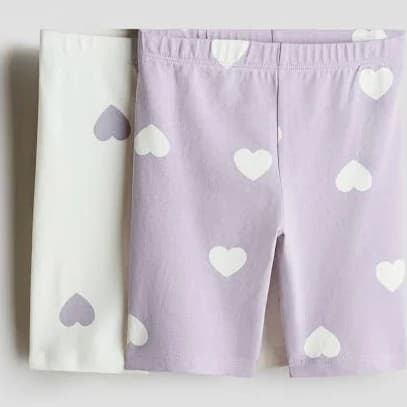 H&M Girls 2-Pack Cotton Bike Shorts