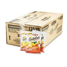 Pepperidge Farm Goldfish Crackers, Cheddar, Single-Serve Snack, 1.5oz Bag, 72/Carton ;