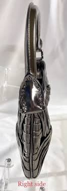 Auth. Burberry Calf Skin Shoulder Bag Pleated Side Knots-Silver-Great Condition | eBay