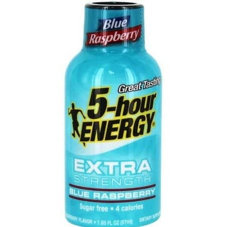 5-hour Energy Shot, Extra Strength, Blue Raspberry, 1.93 oz Single (Pack of 8)