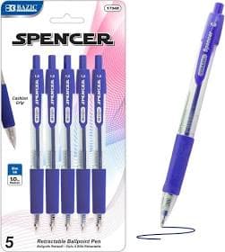 Bazic Spencer Retractable Pen w/Cushion Grip