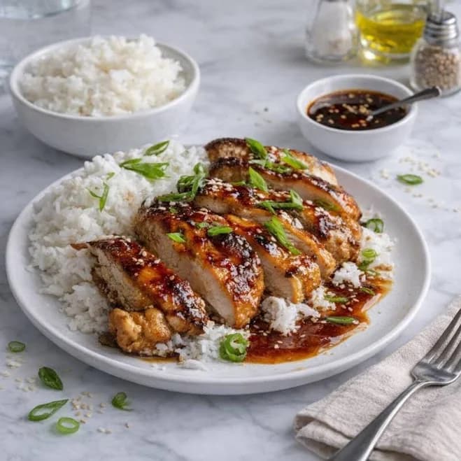 Glossy Teriyaki Chicken Comfort Bowl (Instant PDF Download)