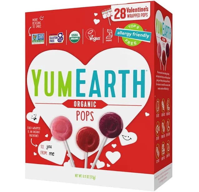 Organic Valentine’s Lollipops - 28 Count, Allergy Friendly, Vegan &