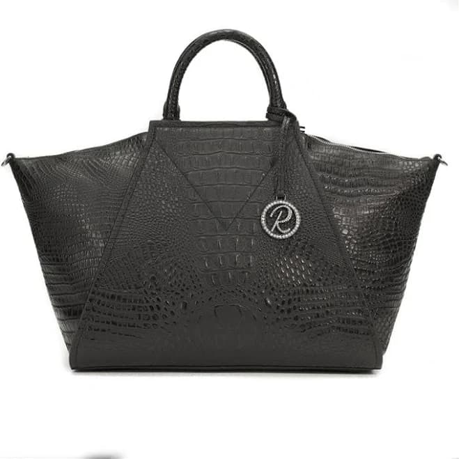 raviani Crocodile Pattern Embossed Cowhide Leather Shoulder Strap