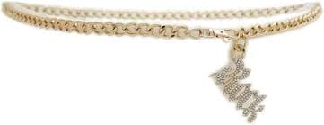 Women Gold Metal Chain Waistband Fashion Belt Bling ROCK Charm Hip High Waist (XS-Medium 20"-35") at Amazon Women's Clothing store