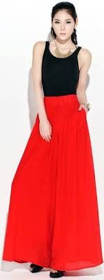 Wide Leg Chiffon Pants