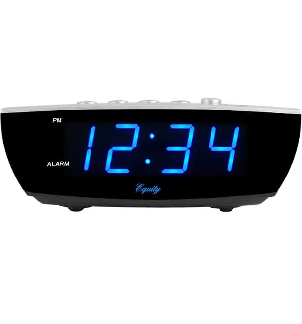 Equity 75903 0.9 in. Blue LED Digital Desktop Alarm Clock