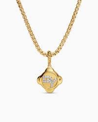 Cable Collectibles® DY Logo Amulet in 18K Yellow Gold with Diamonds, 13.7mm | David Yurman Canada