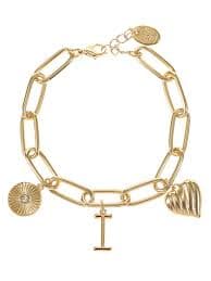 Time and Tru Goldtone Initial Charm Bracelet, Initial S - Walmart.com