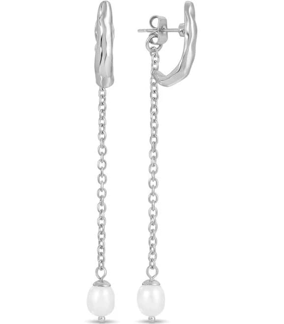 Ettika Linear Lux Freshwater Pearl Drop Earrings