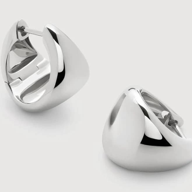 Monica Vinader Women's Sterling Silver Tapered Hoop Earrings