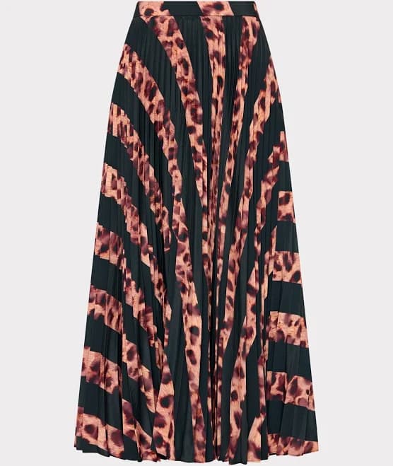 Milly Women's Otha Leopard Print Pleated Midi-Skirt