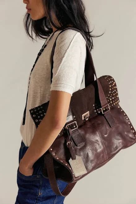 Free People Women's Shay Studded Leather Tote