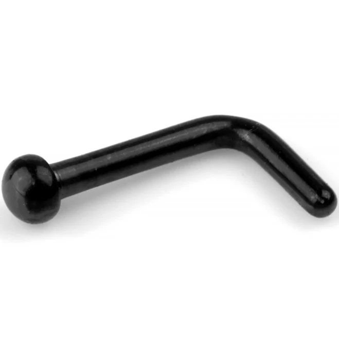 Glitters 20 Gauge Surgical Steel Ball Top L Bend Nose Studs