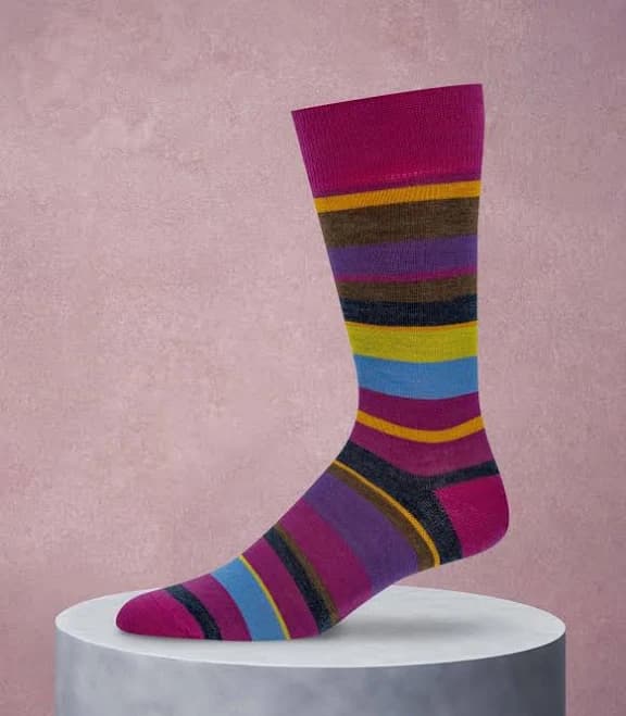 Merino Wool Multi Stripe Socks