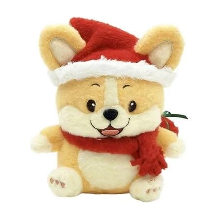 Corgi Plush Toy Stuffed Doll, Christmas Gift Decoration For Children, Soft Plush Material Safe Durable No Labels, Festive Santa Hat And Scarf, Perfect