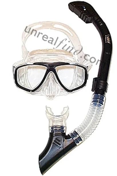 Cobra Dry Snorkel & Comfort 2 Lens Scuba Mask Combo/Set - Clear