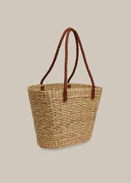 Neutral Lianne Straw Tote | WHISTLES | Whistles US |