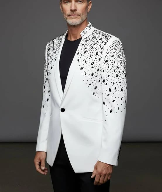 Tears in Heaven Slim Fit Rhinestone Dinner Blazer