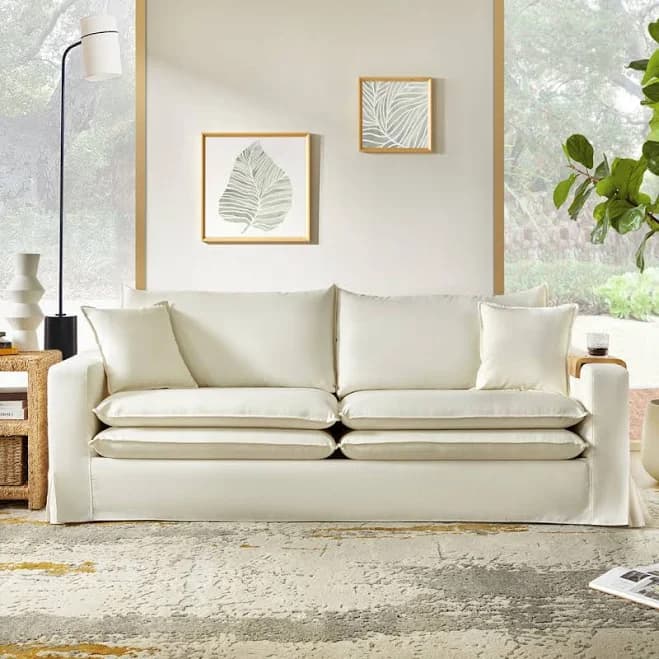 Beachcrest Home Wimberly Upholstered Slipcovered Sofa
