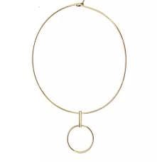 Necklaces - Gold Circle Drop Choker – 3just3