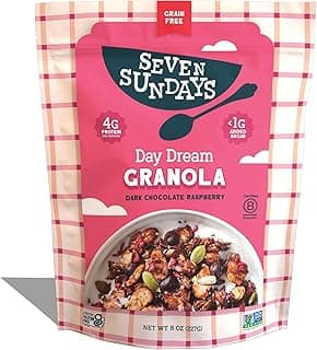 Nut Granola Cereal, Day Dream Dark Chocolate Raspberry, Grain-Free, Gluten-Free Breakfast, 5g Net Carbs, Healthy Cereal, 8 oz Bag