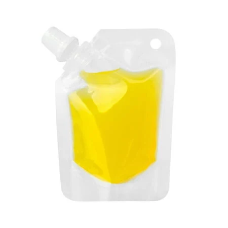 100 PCS Aspire 1.75 OZ Transparent Spouted Stand up Pouch, Clear Drink Bags, Reusable Flask Kit, 8.2 mm Spout, BPA Free