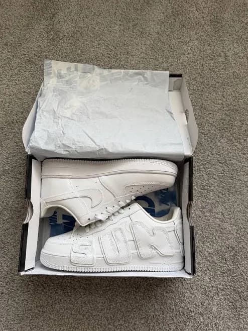 Nike Air Force 1 Low Top White Leather Lace Up Sneakers Rubber Sole