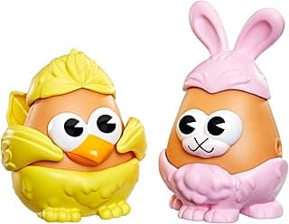 Potato Head Bunny & Chick Tots with 12 Mix and Match Pieces, Two 3-Inch Potato Bodies with 10 Accessories, Preschool Toys for Girls and Boys 2+