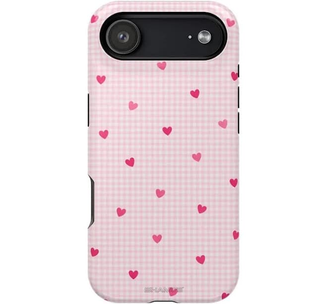 Pink Heart Gingham MagSafe iPhone Case