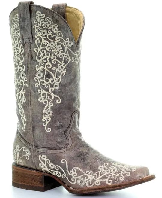 Corral Women's Brown Crater Embroidered Western Boots