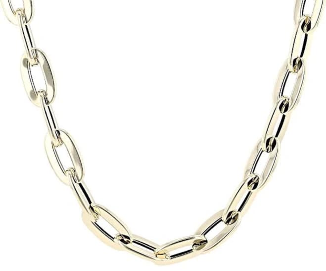 14K Yellow Gold Specchio Oval Rolo Necklace
