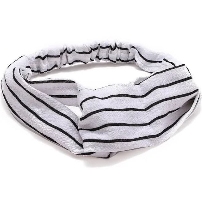 Black And White Striped Geometric Cloth Elastic Hair Band